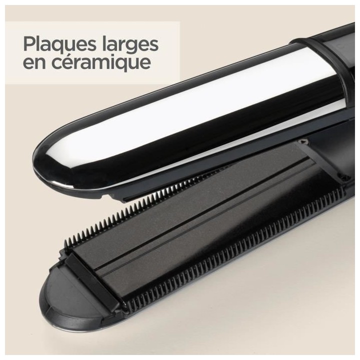 Lisseur vapeur Babyliss ST496E - Steam shine - 5 températures jusqu'a