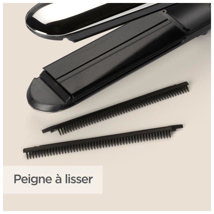 Lisseur vapeur Babyliss ST496E - Steam shine - 5 températures jusqu'a