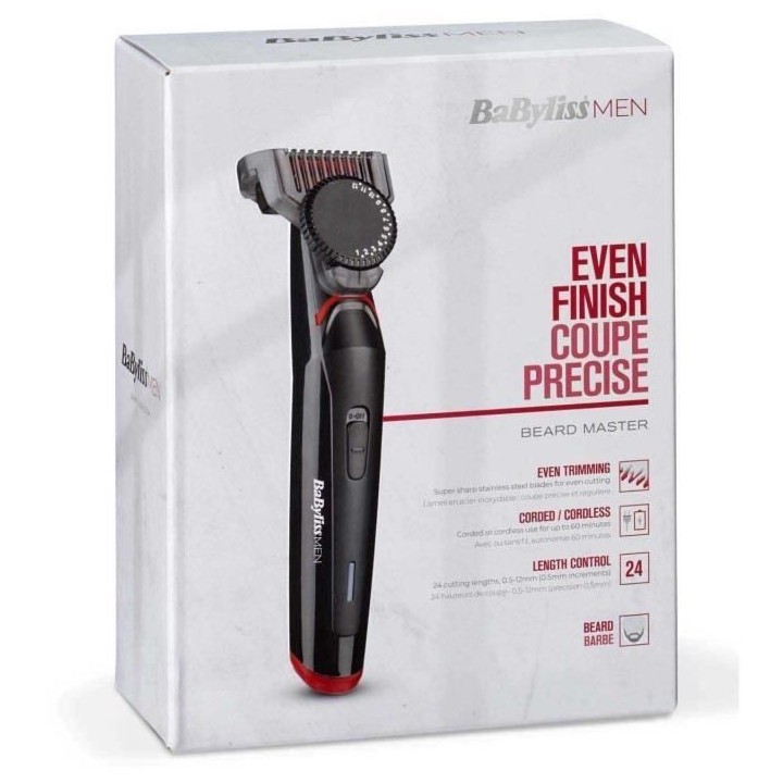 Tondeuse a barbe - BABYLISS T861E - Lames 34 mm en acier inoxydable -