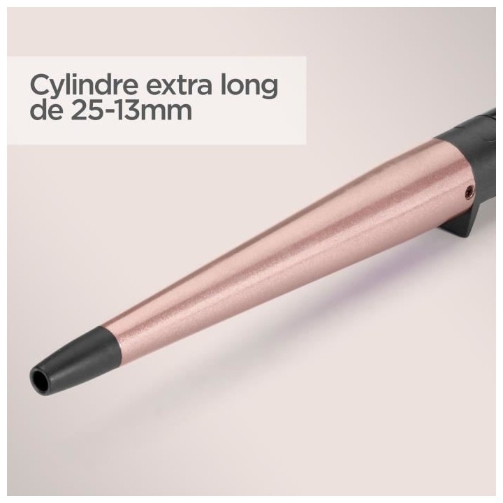 Boucleur Conical Wand en quartz céramique BaByliss C454E pour des bou