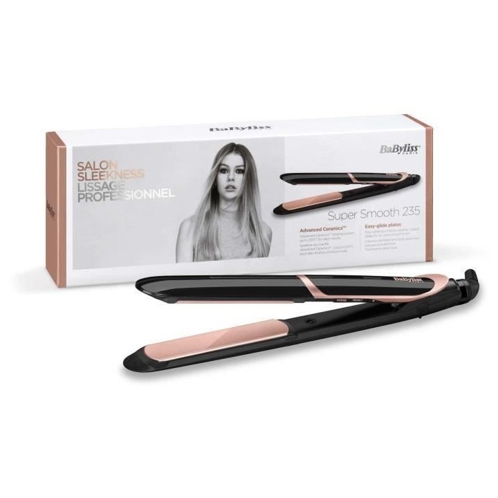 Lisseur Super Smooth 235 - BABYLISS - ST391E - Tourmaline-céramique -