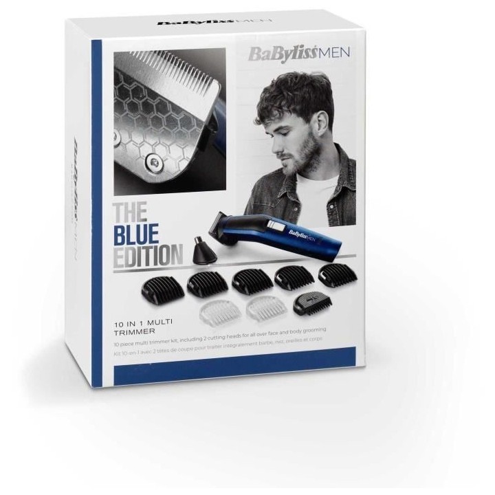 Tondeuse multi-usages BaByliss - 10 en 1 - Blue Edition - guide de cou