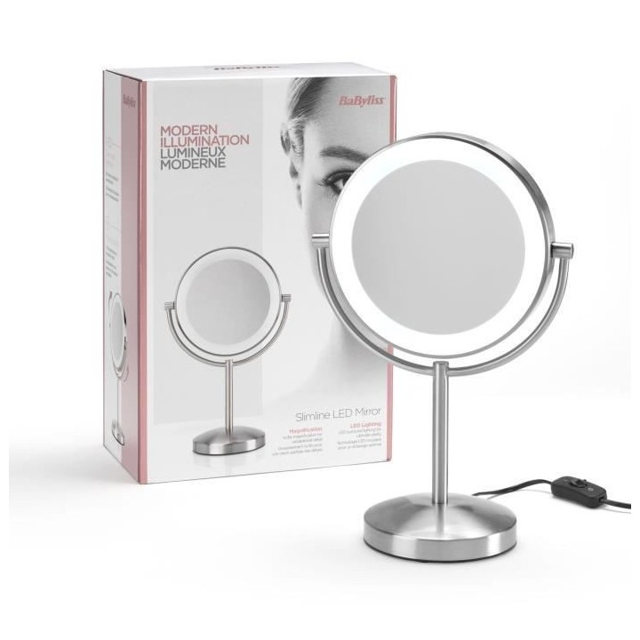 Miroir Slimline Led a deux faces Babyliss 9437E