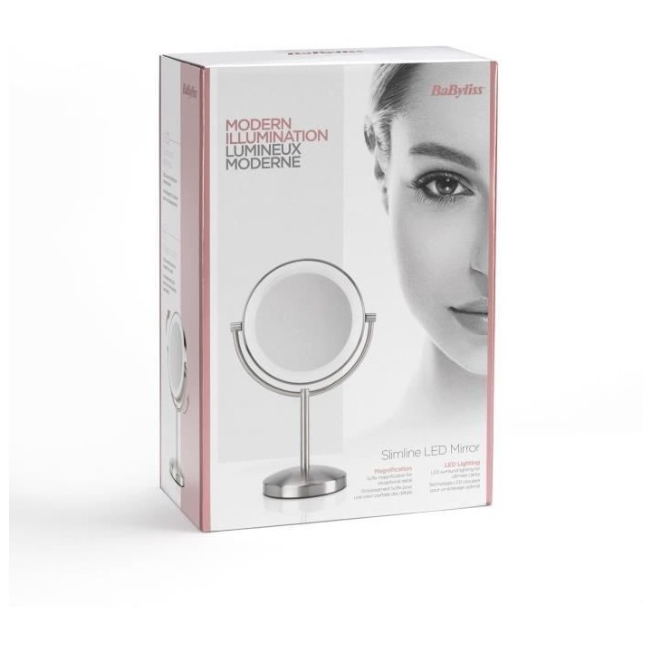 Miroir Slimline Led a deux faces Babyliss 9437E