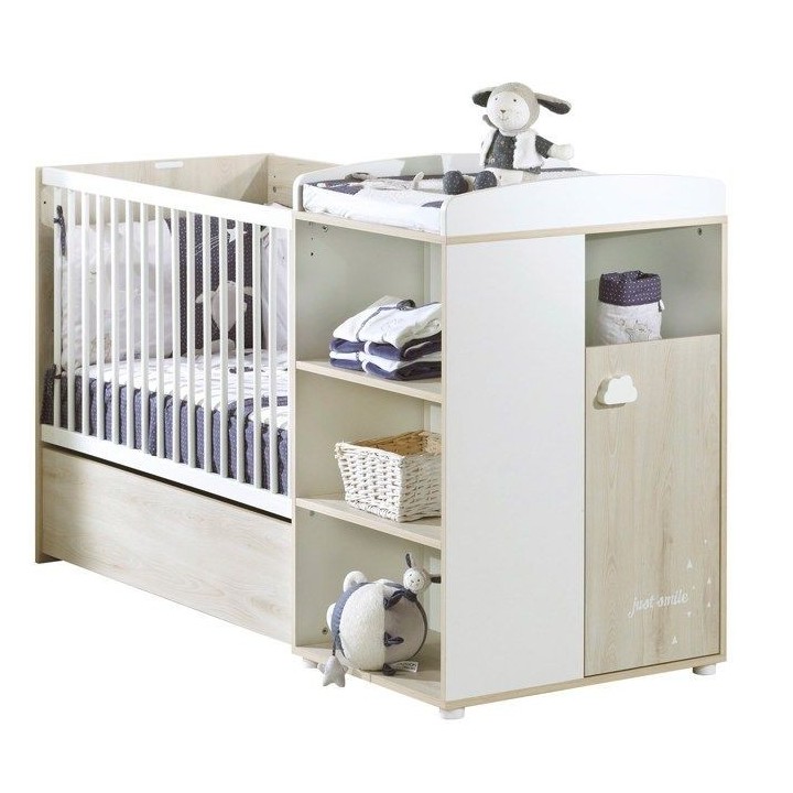 Lit Combiné - 120x60cm - Evolutif en 90x190cm - Babyprice Smile - Het