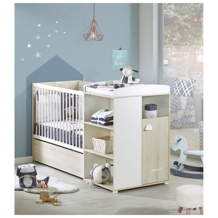 Lit Combiné - 120x60cm - Evolutif en 90x190cm - Babyprice Smile - Het