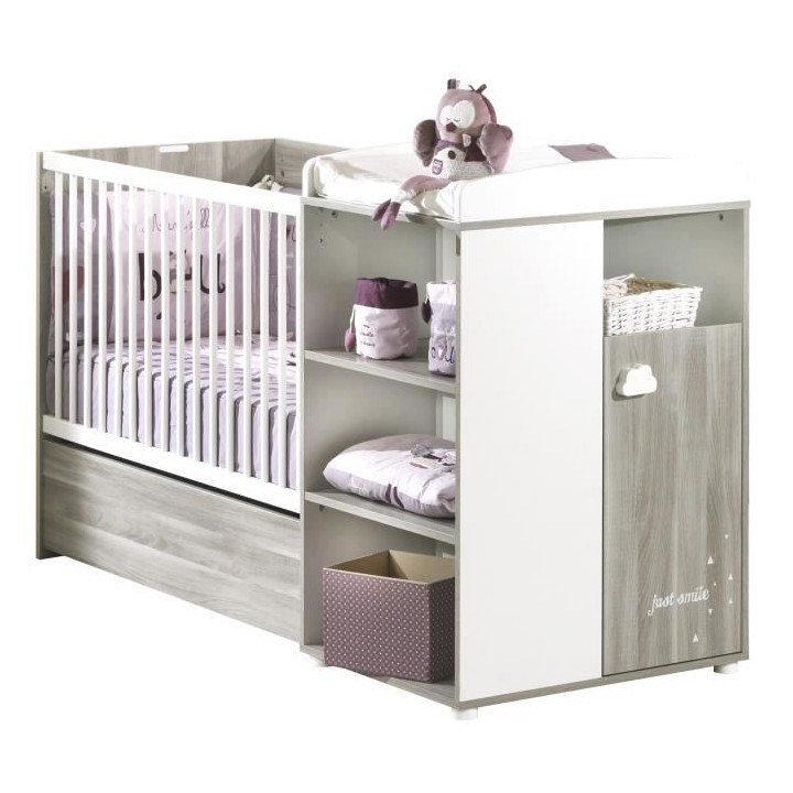 Lit Combiné - 120x60cm - Evolutif en 90x190cm - Babyprice Smile - Che