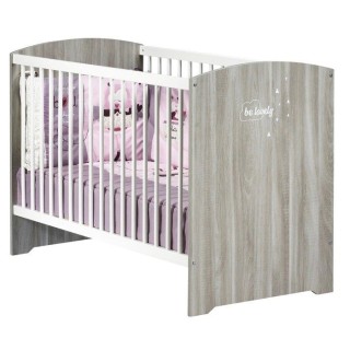 Lit bébé a barreaux - 120 x 60 cm - Babyprice Smile - Chene silex -