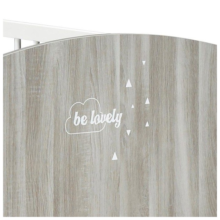 Lit bébé a barreaux - 120 x 60 cm - Babyprice Smile - Chene silex -