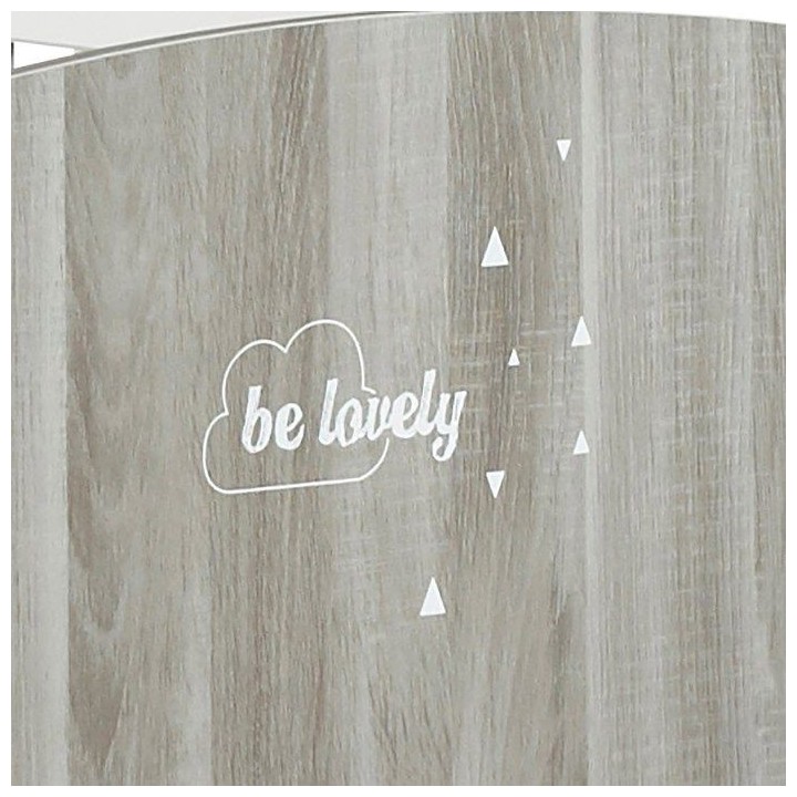 Lit bébé évolutif - 140x70cm - Babyprice Smile - Chene silex - Blan