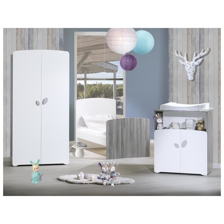 Lit évolutif 140x70 - Little Big Bed en bois gris