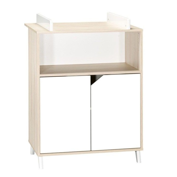 Commode a langer - Babyprice - Scandi naturel - 2 portes - 1 niche - E