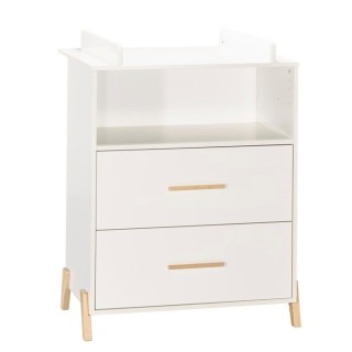 Commode a langer - Babyprice - Joy Naturel - 2 tiroirs - 1 niche - Bla