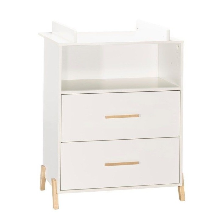 Commode a langer - Babyprice - Joy Naturel - 2 tiroirs - 1 niche - Bla