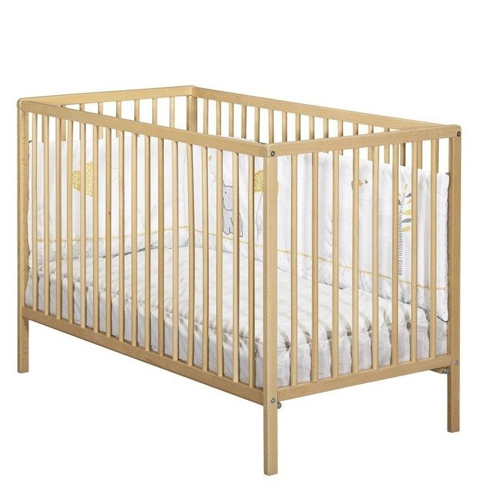 Lit bébé - 120 x 60 cm - Babyprice First - Tout barreaux - En bois n