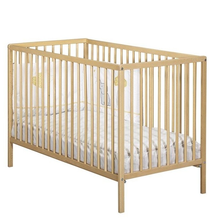 Lit bébé - 120 x 60 cm - Babyprice First - Tout barreaux - En bois n