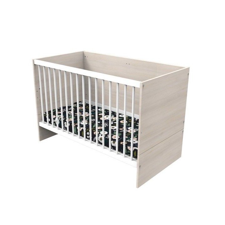 Lit 120x60 transformable en mélamine beige