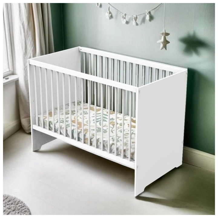 Lit bébé - 120 x 60 cm - Babyprice First - En bois blanc
