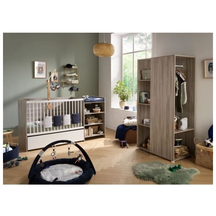 Lit bébé combiné - 120x60cm - Evolutif en 90x190cm - Babyprice Up -