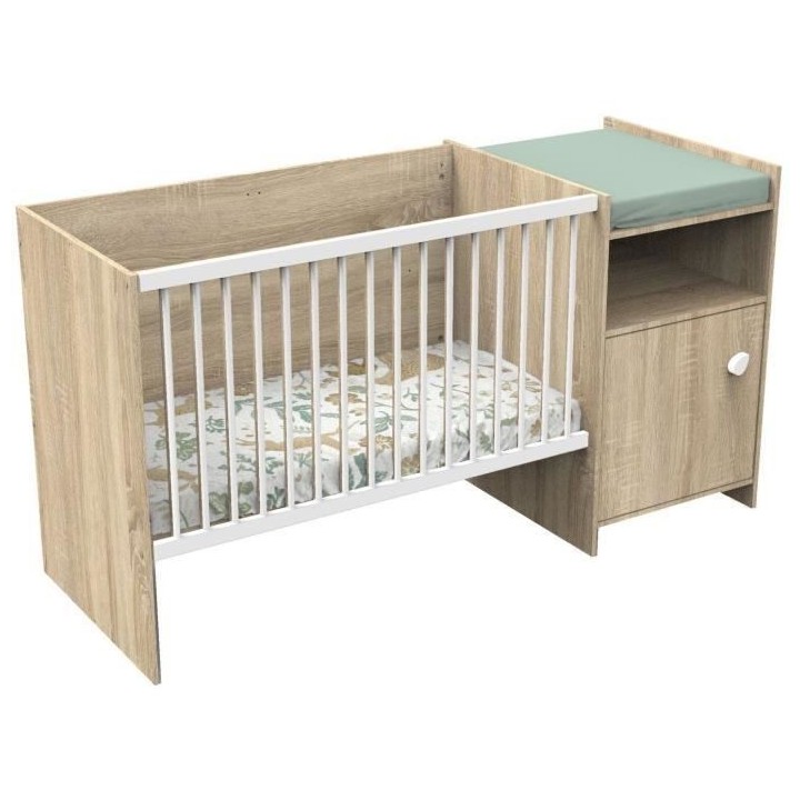 Lit bébé combiné - 120x60cm - Evolutif en 90x190cm - Babyprice Up -