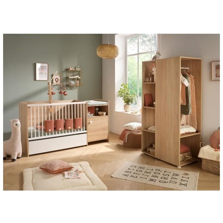 Lit bébé combiné - 120x60cm - Evolutif en 90x190cm - Babyprice Up -