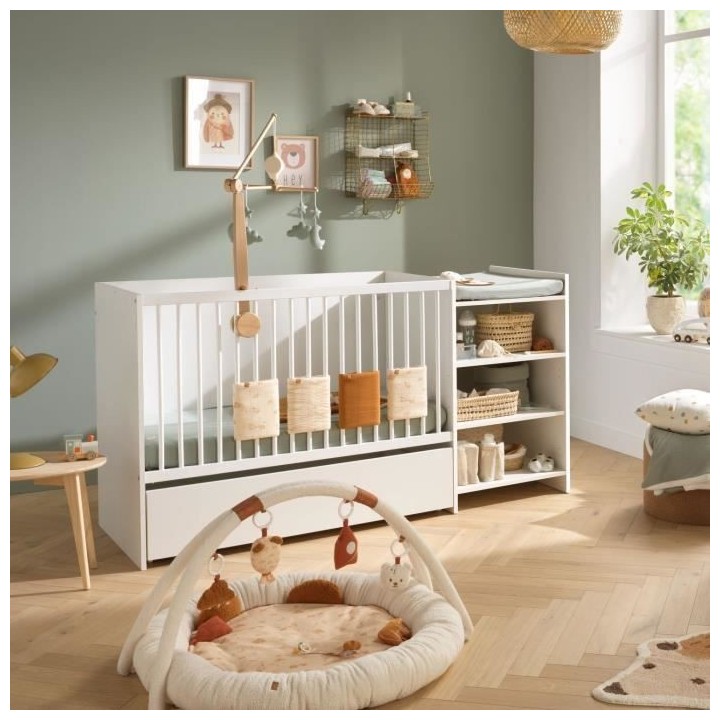 Lit bébé combiné - 120x60cm - Evolutif en 90x190cm - Babyprice Firs