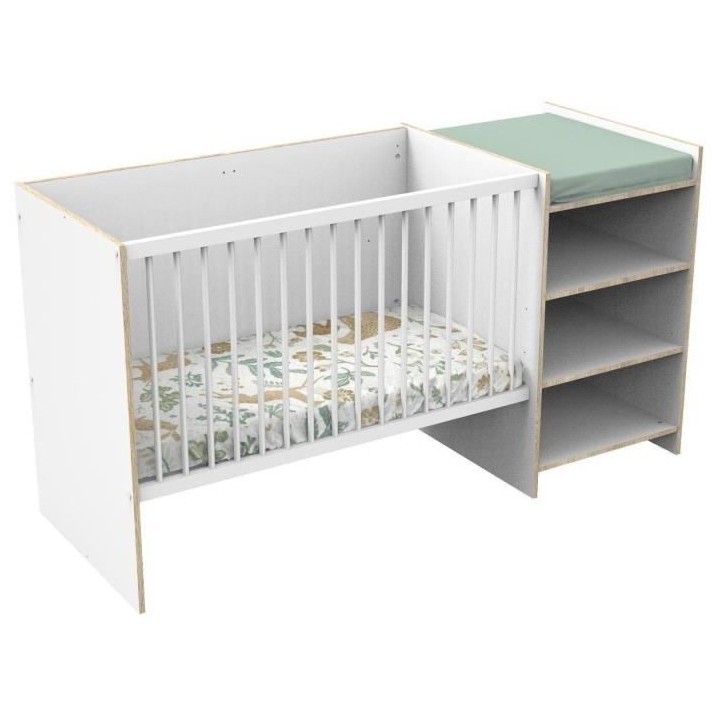 Lit bébé combiné - 120x60cm - Evolutif en 90x190cm - Babyprice Firs