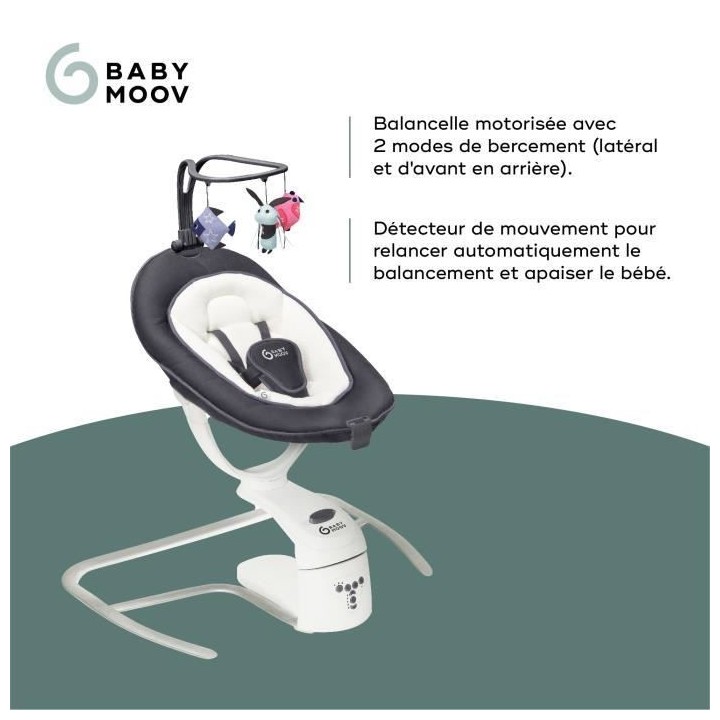 Babymoov Balancelle bébé électrique Swoon Motion, Assise a 360°, Z