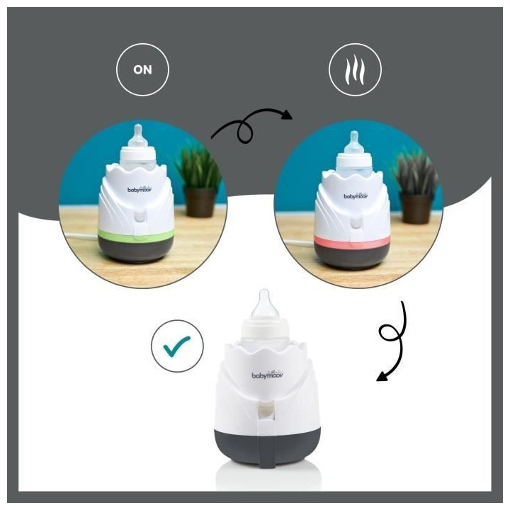Babymoov Chauffe-Biberon Vapeur Universel Tulipe Cream - Utilisation M