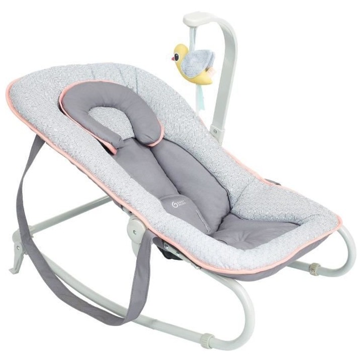 BABYMOOV Transat bébé graphik, balancelle ou fixe, molletonné, plia
