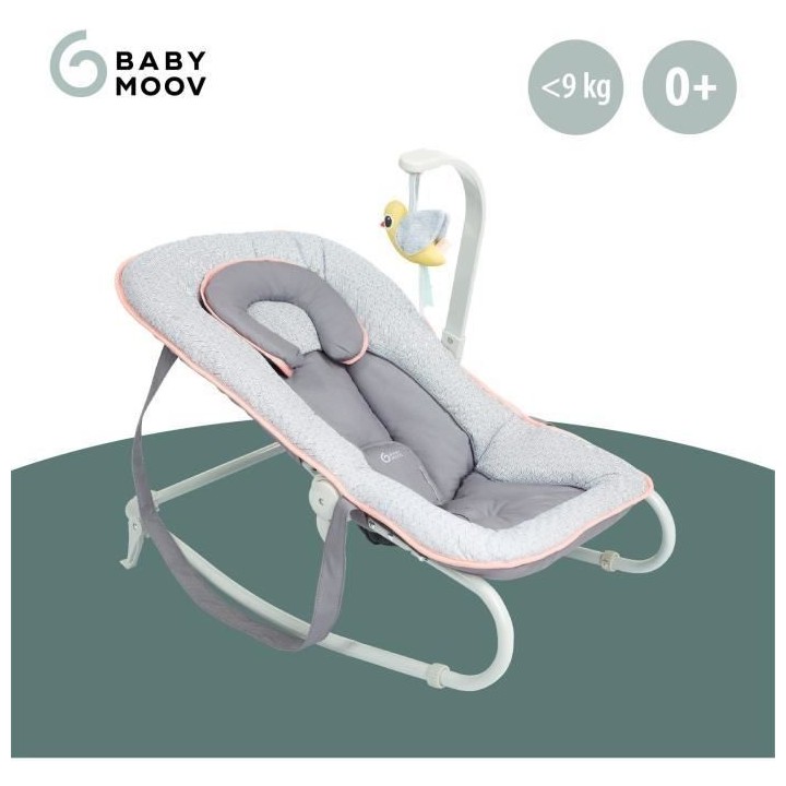 BABYMOOV Transat bébé graphik, balancelle ou fixe, molletonné, plia