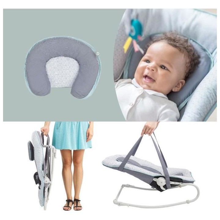 Babymoov Transat pour bébé Graphik Bleu et gris