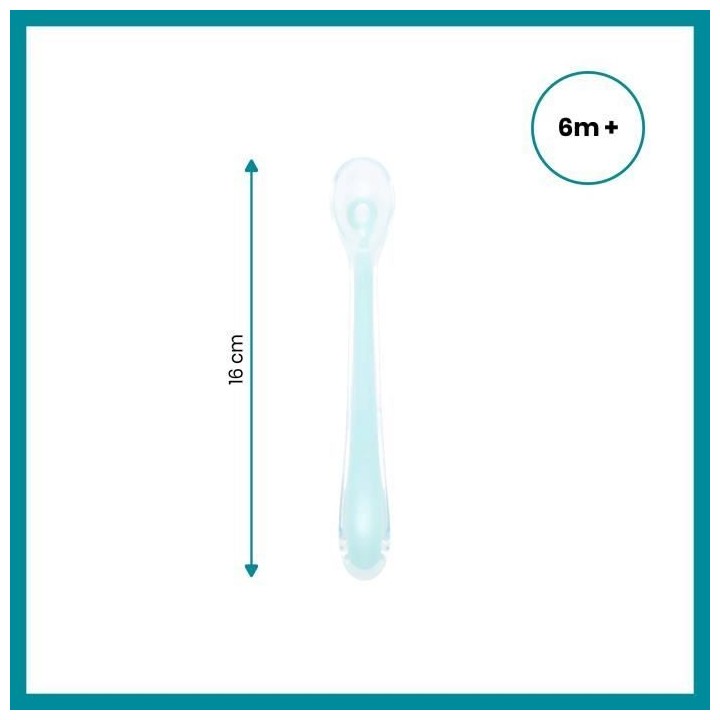 BABYMOOV Lot de 5 Cuilleres bébé 1er âge en silicone, ergonomiques,
