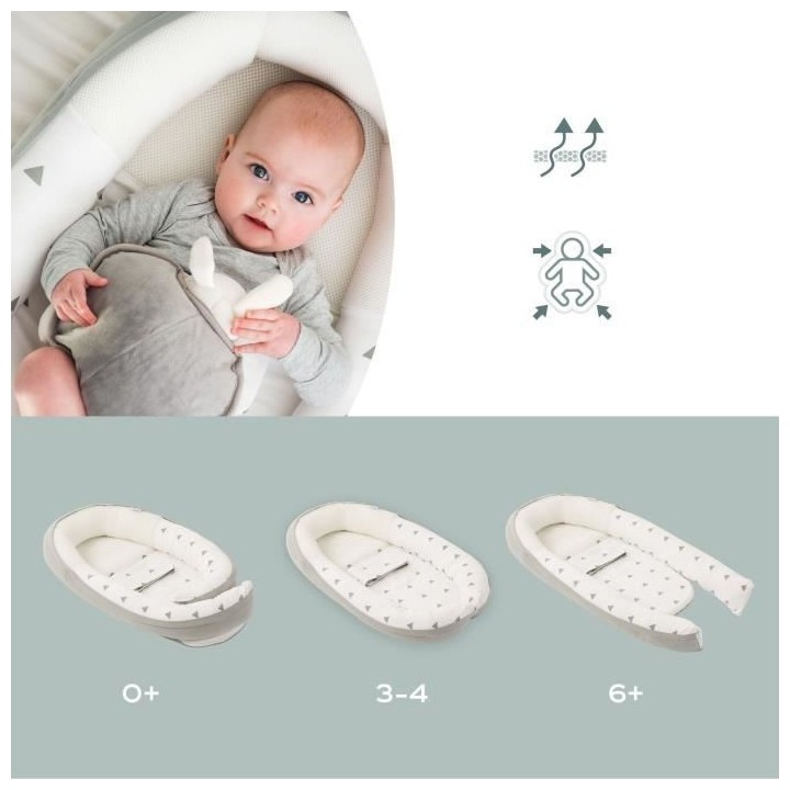 BABYMOOV Réducteur de lit Doomoo Cocoon gris