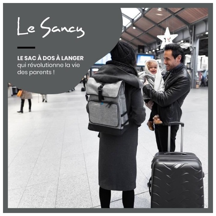 Babymoov Sac a dos a langer Le Sancy, Capacité ajustable 26 a 36L, Sm