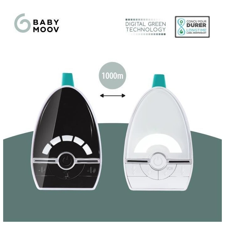 Babymoov Babyphone Audio Expert Care, Basse puissance d'émission d'on