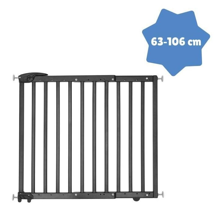 Badabulle Barriere de sécurité extensible Deco Pop Noir 63-106 cm