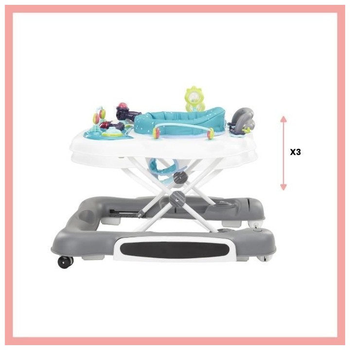 Babymoov Trotteur Pousseur Bébé 5 en 1 - Réglable en Hauteur - Plia