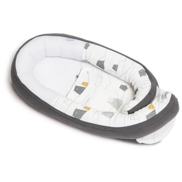 BABYMOOV Doomoo Cocoon Réducteur de lit Bear Grey - Evolutif & Respir