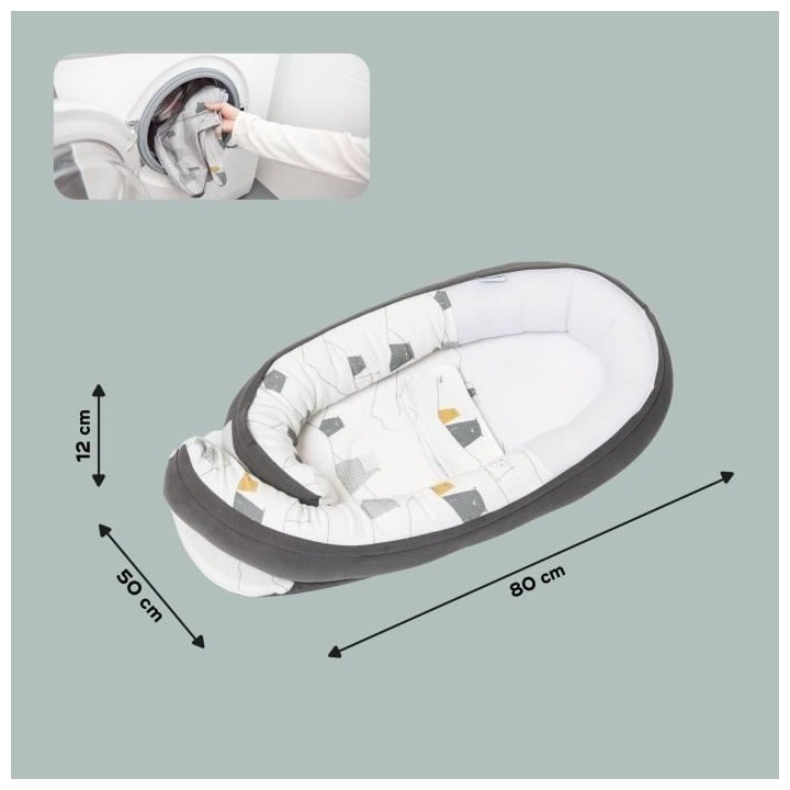 BABYMOOV Doomoo Cocoon Réducteur de lit Bear Grey - Evolutif & Respir