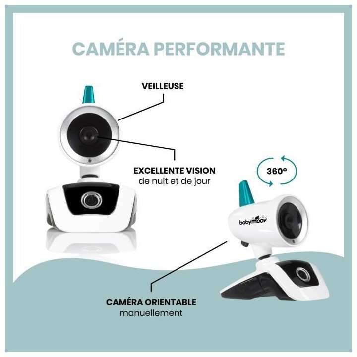 Babymoov Babyphone Video YOO Care - Caméra Orientable a 360° & Ecran