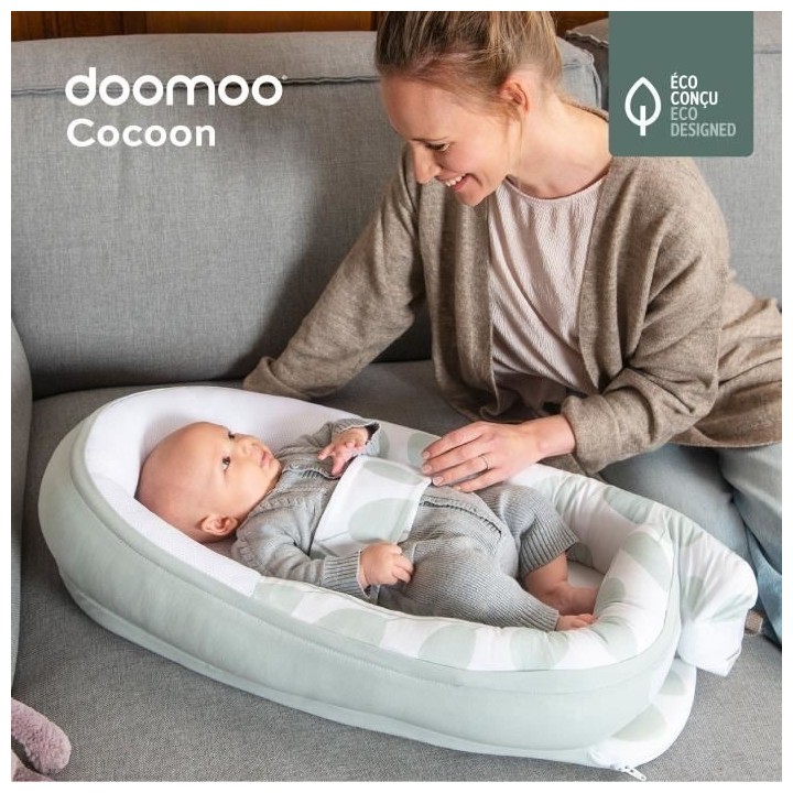 BABYMOOV Réducteur de lit doomoo Cocoon Leaves Aqua Green