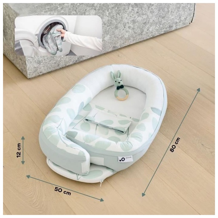 BABYMOOV Réducteur de lit doomoo Cocoon Leaves Aqua Green