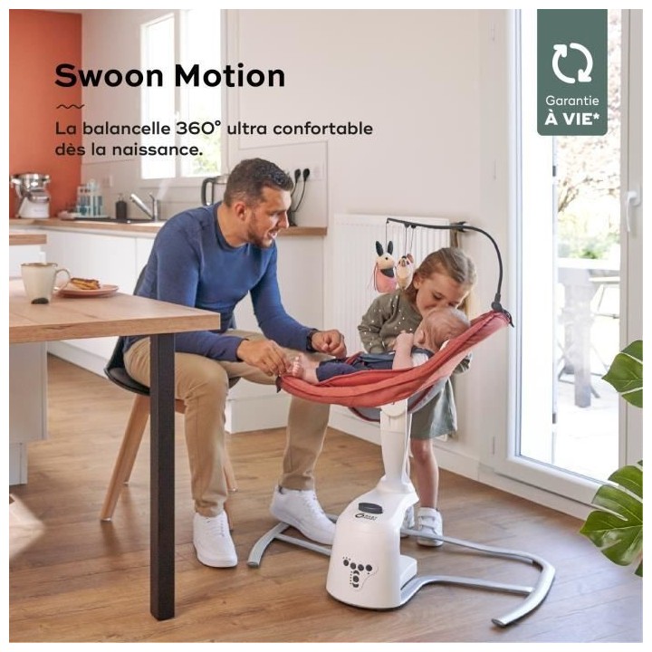 Babymoov Balancelle bébé électrique Swoon Motion, Assise a 360°, T