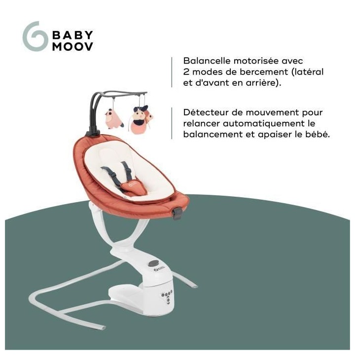 Babymoov Balancelle bébé électrique Swoon Motion, Assise a 360°, T