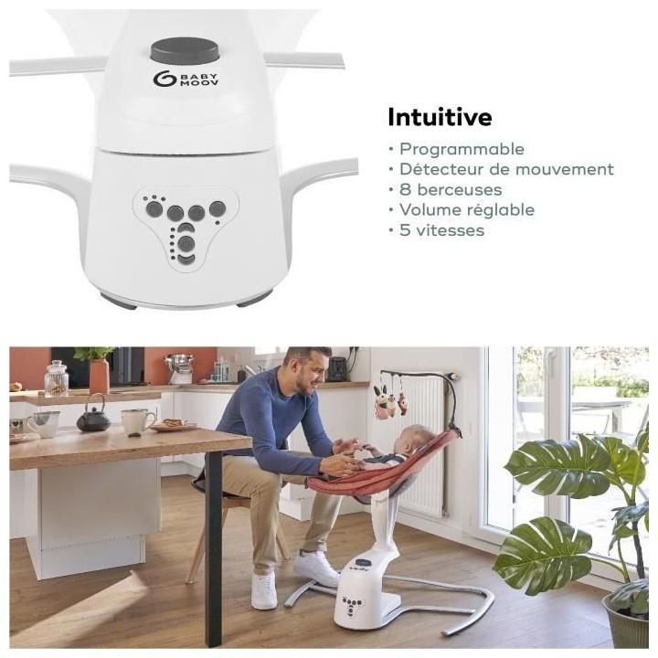 Babymoov Balancelle bébé électrique Swoon Motion, Assise a 360°, T