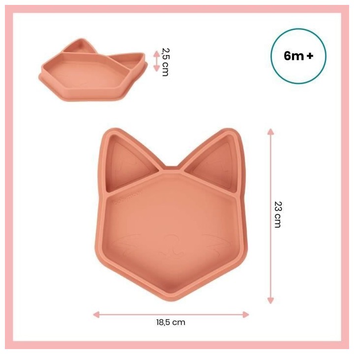 BABYMOOV Assiette compartimentée bébé ISY PLATE en silicone souple