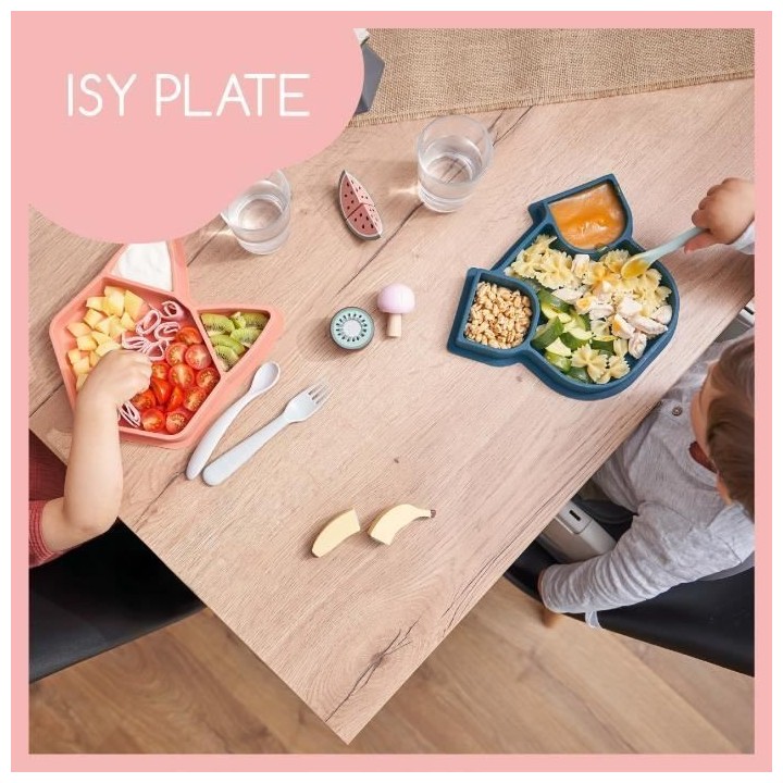 BABYMOOV Assiette compartimentée bébé ISY PLATE, en silicone, soupl