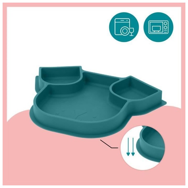 BABYMOOV Assiette compartimentée bébé ISY PLATE, en silicone, soupl