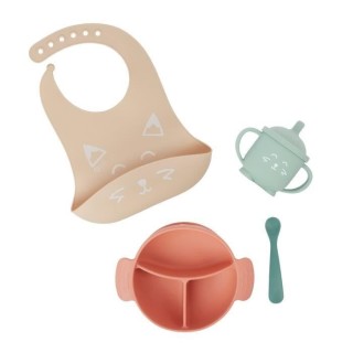 Babymoov Coffret Repas 15-24 m LEARN'ISY, 1 Bol, 1 Tasse, 1 Bavoir, 1
